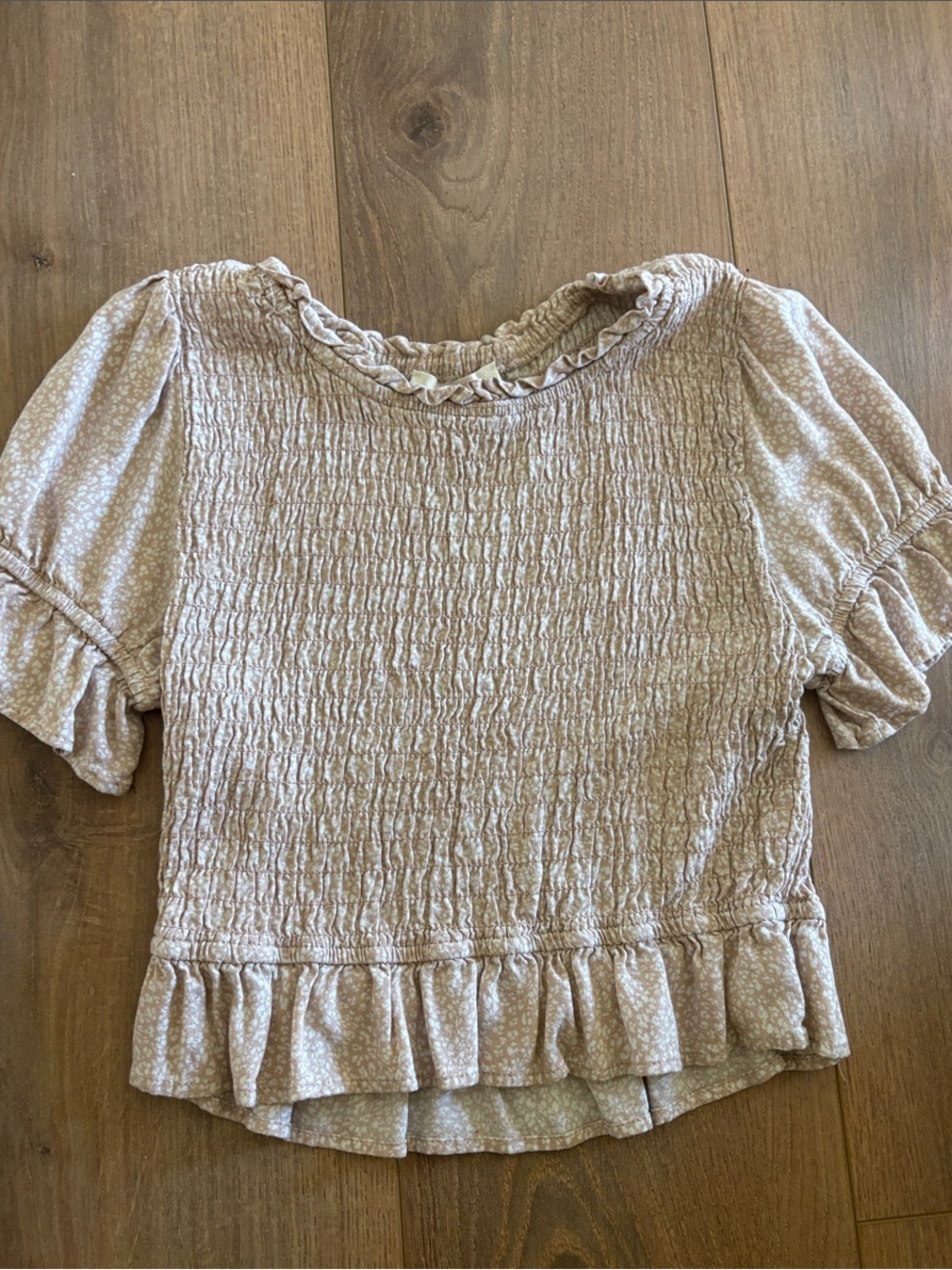 URBAN Romantics Mauve Floral Smocked Ruffle Top